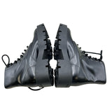 プラダ PRADA トライアングルロゴレースアップブーツ 2TG242 ブラック レザー メンズ ブーツ