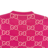 グッチ GUCCI GG総柄ニットカーディガン 743319 ピンク コットン レディース カーディガン