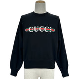 グッチ GUCCI シェリーラインロゴプリントスウェットシャツ 789582 ブラック コットン メンズ スウェット