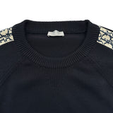 クリスチャン・ディオール Christian Dior オブリークインサートニットセーター 113M638AT187 ネイビー コットン メンズ セーター
