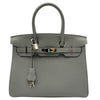 エルメス HERMES バーキン30 X刻印 ブルーグラシエ シルバー金具 トゴ レディース ハンドバッグ