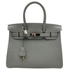 エルメス HERMES バーキン30 X刻印 ブルーグラシエ シルバー金具 トゴ レディース ハンドバッグ