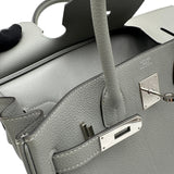 エルメス HERMES バーキン30 X刻印 ブルーグラシエ シルバー金具 トゴ レディース ハンドバッグ