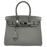 エルメス HERMES バーキン30 X刻印 ブルーグラシエ シルバー金具 トゴ レディース ハンドバッグ