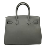 エルメス HERMES バーキン30 X刻印 ブルーグラシエ シルバー金具 トゴ レディース ハンドバッグ