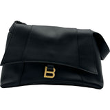 バレンシアガ BALENCIAGA ダウンタウン ミディアム 671354 ブラック レザー レディース ショルダーバッグ