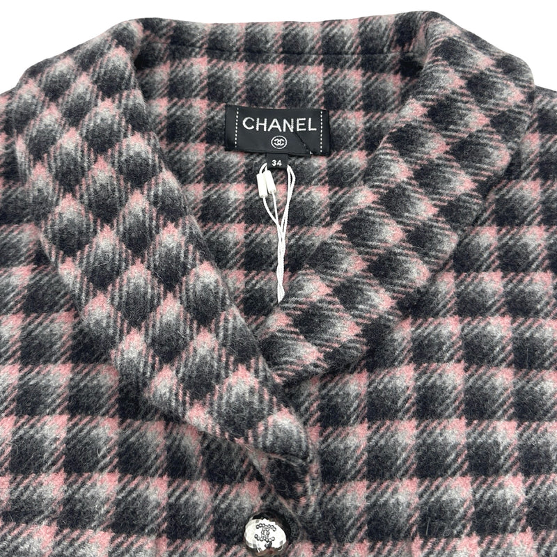 シャネル CHANEL ココマークボタンロゴワッペンチェックベスト P71277