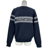 クリスチャン・ディオール Christian Dior オブリークリバーシブルカシミヤニットセーター 054S55AM055 ネイビー カシミヤ レディース セーター