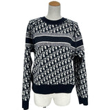 クリスチャン・ディオール Christian Dior オブリークリバーシブルカシミヤニットセーター 054S55AM055 ネイビー カシミヤ レディース セーター