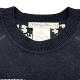 クリスチャン・ディオール Christian Dior オブリークリバーシブルカシミヤニットセーター 054S55AM055 ネイビー カシミヤ レディース セーター