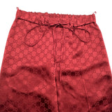 グッチ GUCCI GG総柄サテンロングパンツ 841101 ボルドー レーヨン レディース パンツ