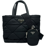 プラダ PRADA スモールパデッド Re-Nylon 1BG373 ブラック ナイロン レディース ショルダーバッグ