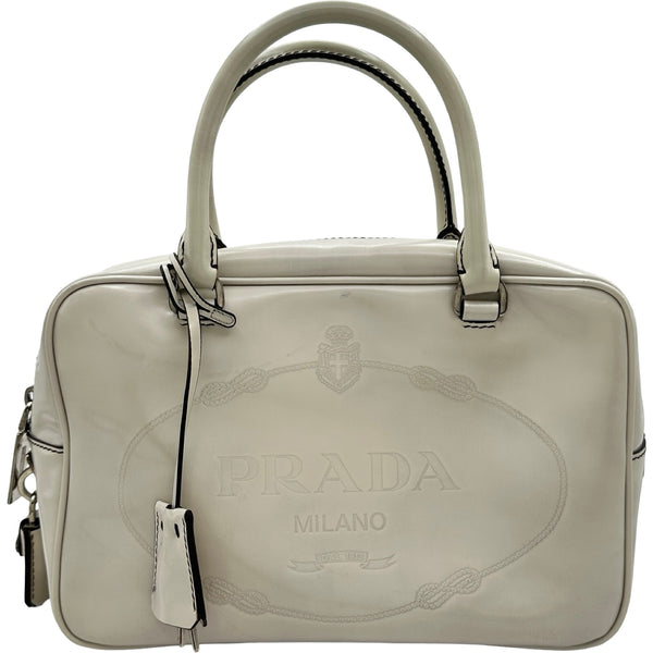 プラダ PRADA ミニボストンバッグ BH1114 アイボリー エナメル