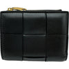 ボッテガ・ヴェネタ BOTTEGA VENETA スモールカセット 二つ折りファスナーウォレット 750253 ブラック レザー レディース 二つ折り財布