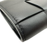 ボッテガ・ヴェネタ BOTTEGA VENETA スモールカセット 二つ折りファスナーウォレット 750253 ブラック レザー レディース 二つ折り財布