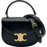 セリーヌ CELINE ミニブザスクレア ブラック レザー レディース ショルダーバッグ