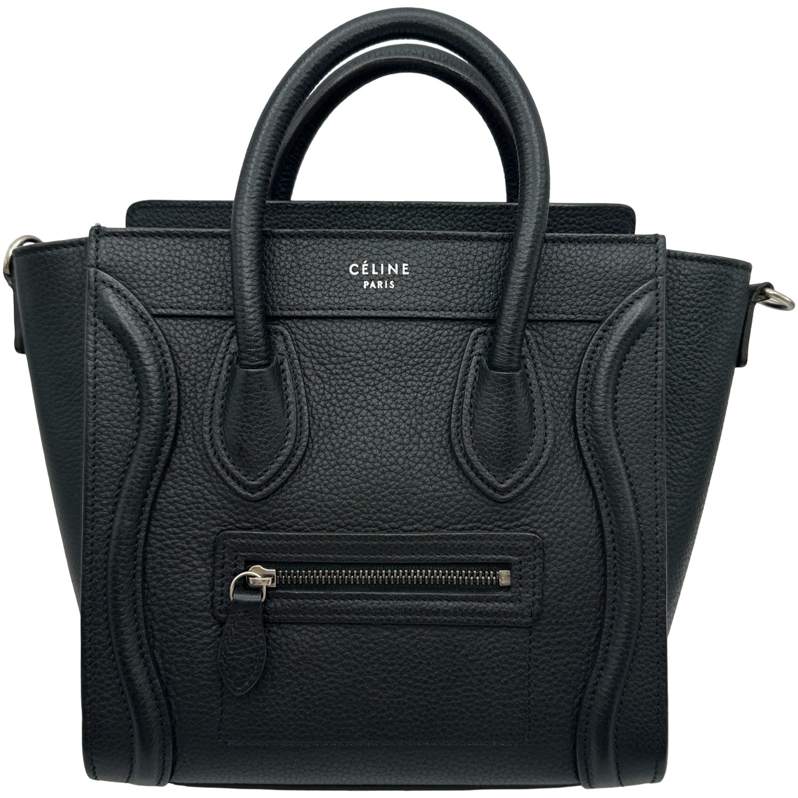 セリーヌ CELINE ラゲージナノショッパー 189243 ブラック レザー