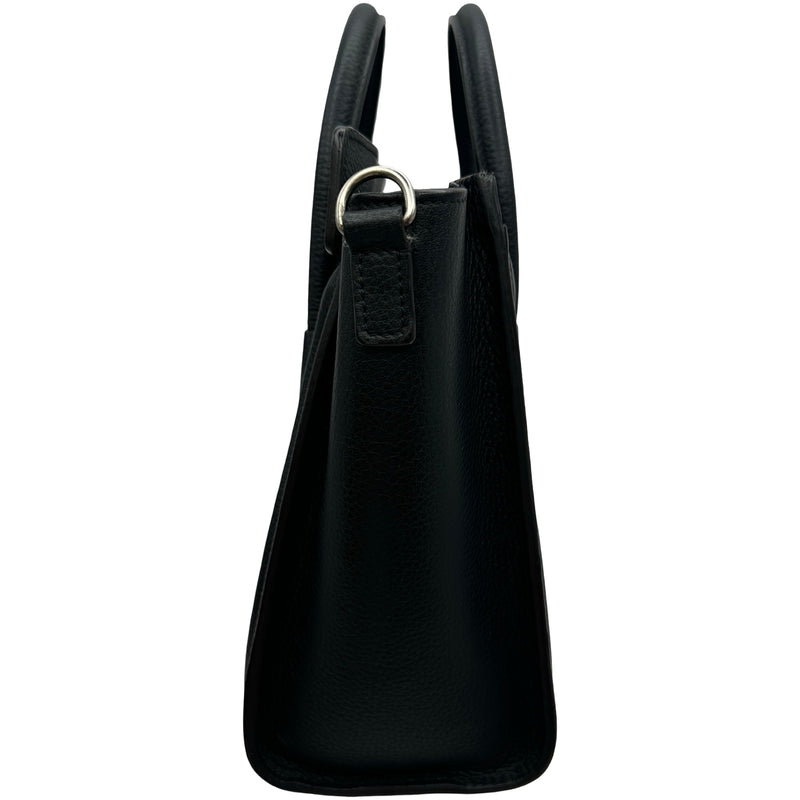 売切りCeline ラゲージ　ナノショッパー　ブラック レザー ショルダーバッグ セリーヌ CELINE ラゲージナノショッパー 189243 ブラック レザー