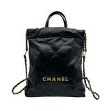 シャネル CHANEL CHANEL22 バックパック AS3859 ブラック ゴールド金具 シャイニーカーフ レディース リュック・デイパック