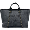 シャネル CHANEL ドーヴィルラージショッピング A66941 31番台 ネイビー ゴールド金具 キャンバス レディース ショルダーバッグ