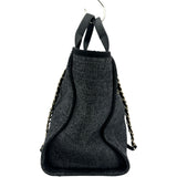 シャネル CHANEL ドーヴィルラージショッピング A66941 31番台 ネイビー ゴールド金具 キャンバス レディース ショルダーバッグ
