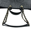 シャネル CHANEL ドーヴィルラージショッピング A66941 31番台 ネイビー ゴールド金具 キャンバス レディース ショルダーバッグ