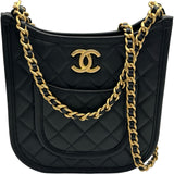 シャネル CHANEL マトラッセホーボーショルダー AS4532 ブラック ゴールド金具 カーフスキン レディース ショルダーバッグ