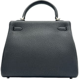 エルメス HERMES ケリー25　内縫い W刻印 ブラック シルバー金具 トゴ レディース ハンドバッグ