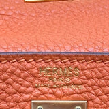 エルメス HERMES ケリー25 内縫い □K刻印 オレンジ ゴールド金具 トリヨン レディース ショルダーバッグ