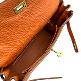 エルメス HERMES ケリー25 内縫い □K刻印 オレンジ ゴールド金具 トリヨン レディース ショルダーバッグ