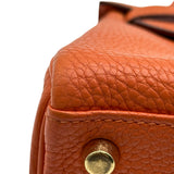エルメス HERMES ケリー25 内縫い □K刻印 オレンジ ゴールド金具 トリヨン レディース ショルダーバッグ