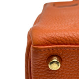 エルメス HERMES ケリー25 内縫い □K刻印 オレンジ ゴールド金具 トリヨン レディース ショルダーバッグ