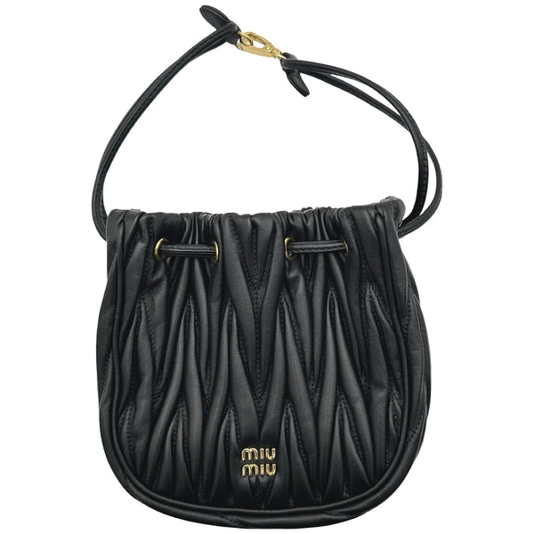 ミュウミュウ miu miu マテラッセポーチ 5ND022 ブラック レザー