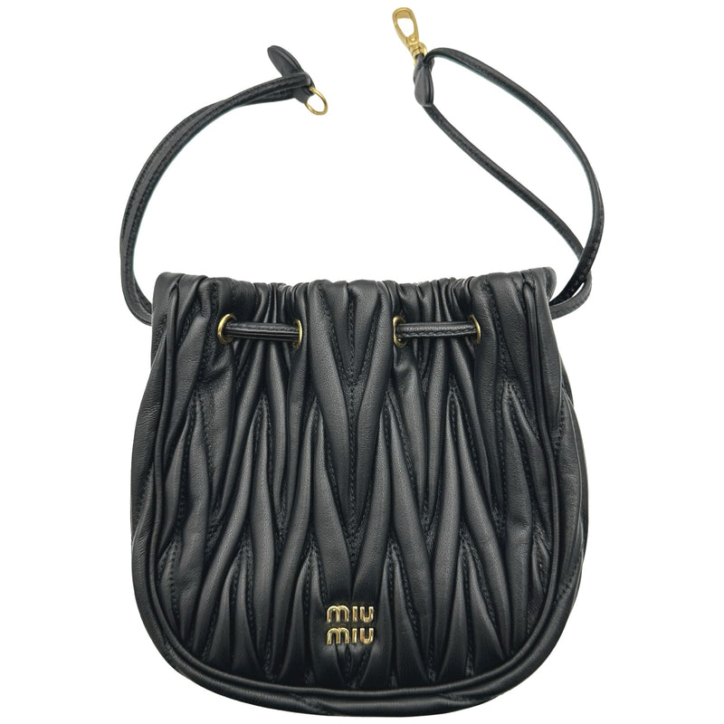 ミュウミュウ miu miu マテラッセポーチ 5ND022 ブラック レザー