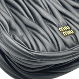 ミュウミュウ miu miu マテラッセポーチ 5ND022 ブラック レザー レディース ハンドバッグ