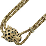 カルティエ Cartier パンテールネックレス ゴールド Au750 ダイヤモンド ブラックラッカー ツァボライト ジュエリー