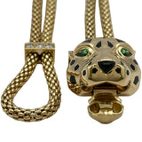 カルティエ Cartier パンテールネックレス ゴールド Au750 ダイヤモンド ブラックラッカー ツァボライト ジュエリー