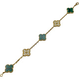 ヴァンクリーフ＆アーペル Van Cleef & Arpels ヴィンテージアルハンブラブレス5P ゴールド Au750 マラカイト ダイヤモンド ジュエリー