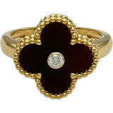 ヴァンクリーフ＆アーペル Van Cleef & Arpels ヴィンテージアルハンブラリング ゴールド Au750 カーネリアン ダイヤモンド ジュエリー
