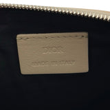 クリスチャン・ディオール Christian Dior ロゴクラッチバッグ ベージュ/ホワイト シルバー金具 レザー メンズ クラッチバッグ