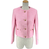 PATOU ライトウェイコットンツイードノーカラージャケット JA0500206457P ピンク ツイード レディース ノーカラージャケット