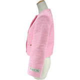 PATOU ライトウェイコットンツイードノーカラージャケット JA0500206457P ピンク ツイード レディース ノーカラージャケット