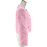 PATOU ライトウェイコットンツイードノーカラージャケット JA0500206457P ピンク ツイード レディース ノーカラージャケット