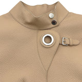エルメス HERMES アイレットスクラプディアスキンレザージャケット 2E1218D0 ベージュ レザー レディース その他アウター
