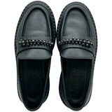 ジミーチュウ JIMMY CHOO BRYER ラインストーンローファー ブラック レザー レディース ローファー