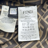フェンディ FENDI FF総柄　シルクプリーツスカート FQ6695 ブラウン シルク レディース ロングスカート
