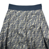 フェンディ FENDI FF総柄　シルクプリーツスカート FQ6695 ブラウン シルク レディース ロングスカート