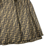 フェンディ FENDI FF総柄　シルクプリーツスカート FQ6695 ブラウン シルク レディース ロングスカート