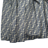 フェンディ FENDI FF総柄　シルクプリーツスカート FQ6695 ブラウン シルク レディース ロングスカート