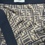 フェンディ FENDI FF総柄　シルクプリーツスカート FQ6695 ブラウン シルク レディース ロングスカート